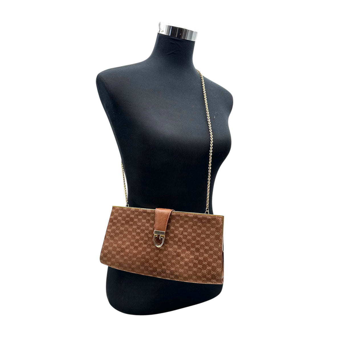 Gucci Suede G Buckle Shoulder Bags