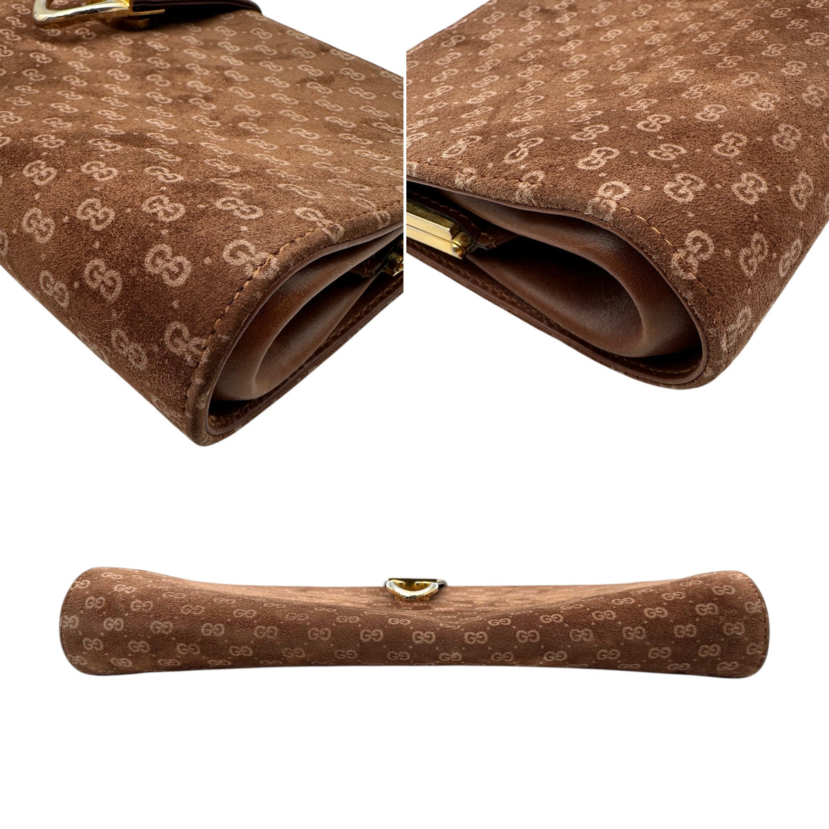 Gucci Suede G Buckle Shoulder Bags