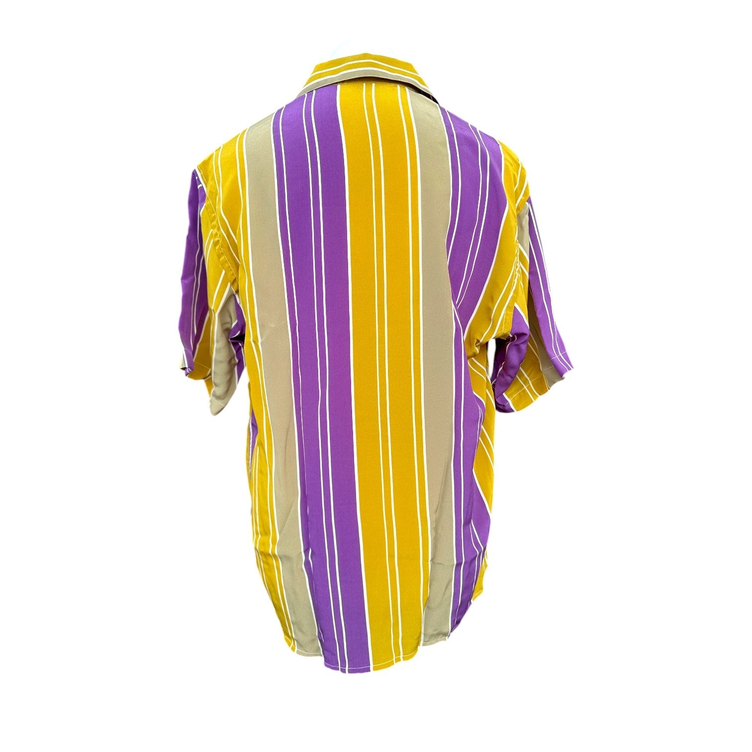 Yves Saint Laurent Vintage Striped Silk Short Sleeve Shirt Size 41/16