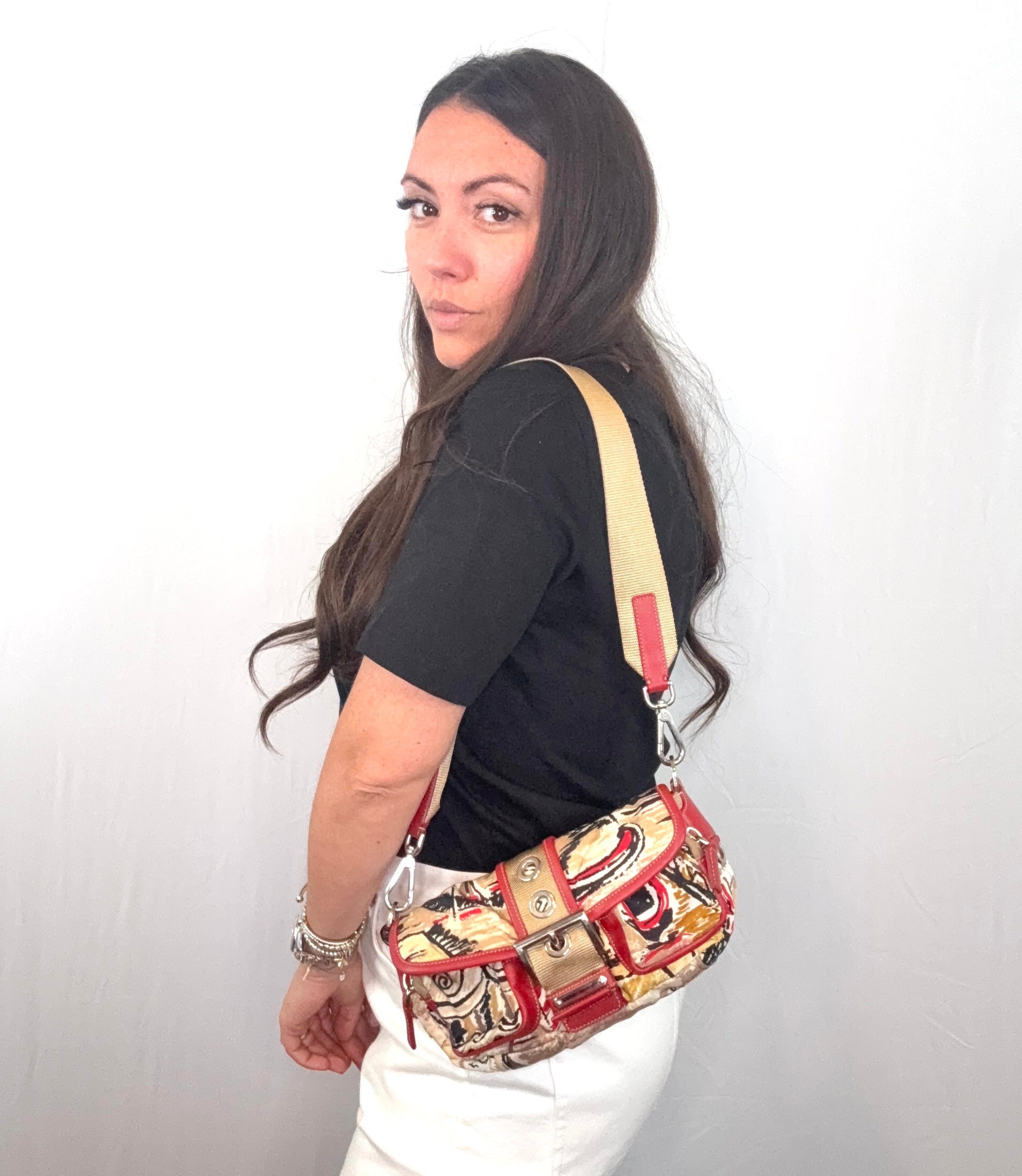 Borsa a tracolla Prada multicolore Tessuto Venice Buckle BR2604