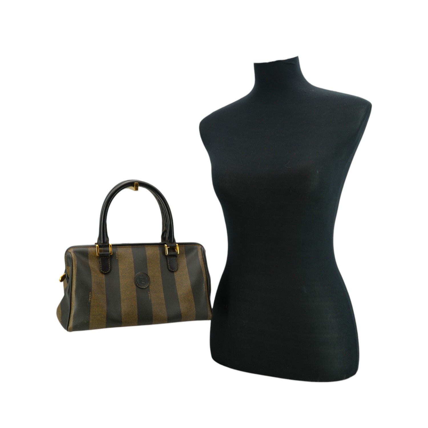 Fendi Pequin Boston Handbags