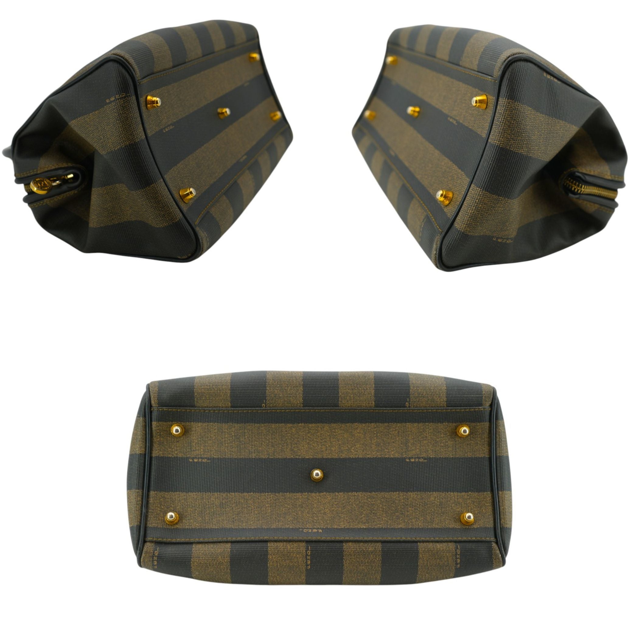 Fendi Pequin Boston Handbags