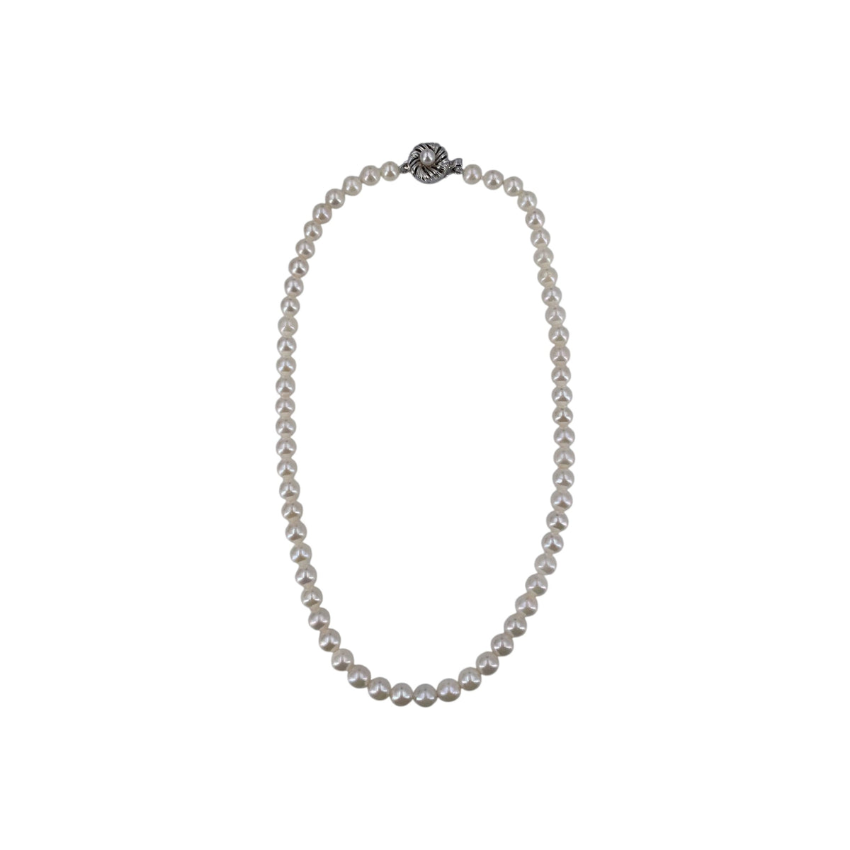 Akoya Pearls Swirl Clasp Necklaces