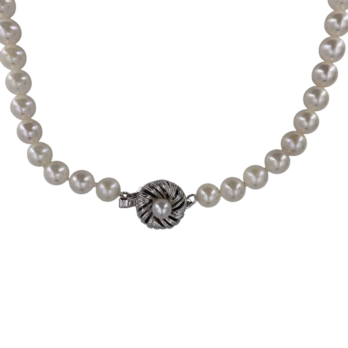 Akoya Pearls Swirl Clasp Necklaces