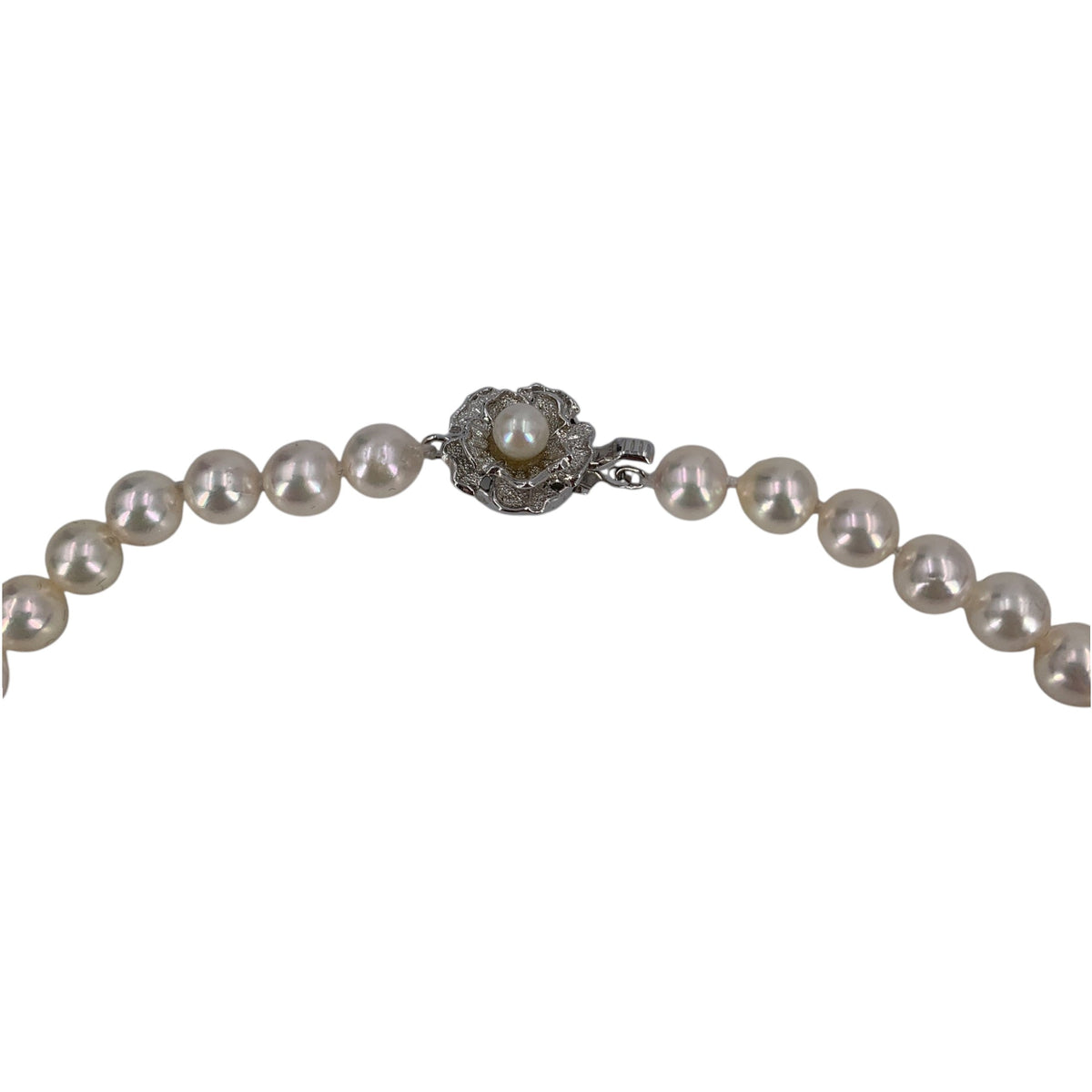 Akoya Pearls Floral Clasp Necklaces
