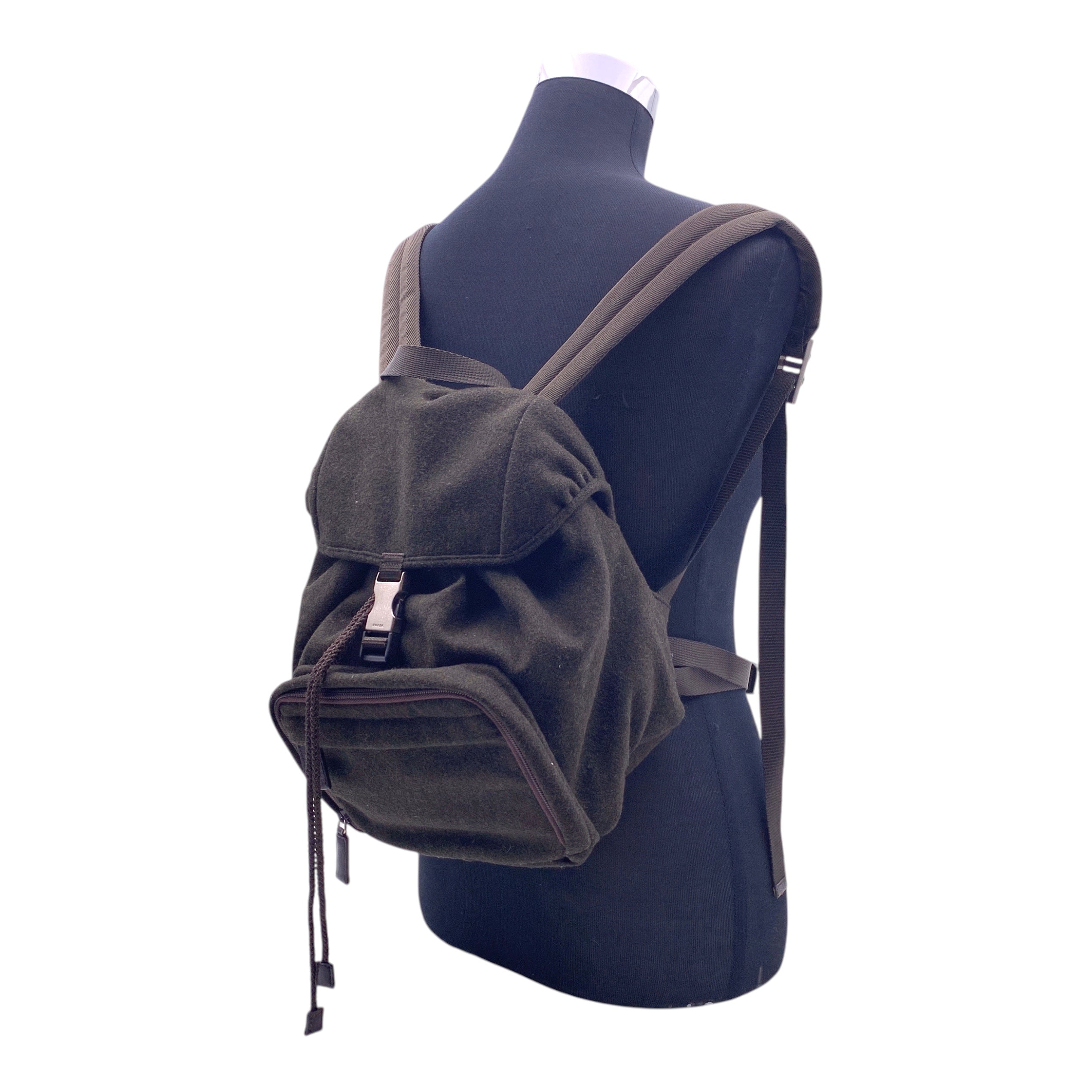 Prada Boiled Wool Backpack Backpacks