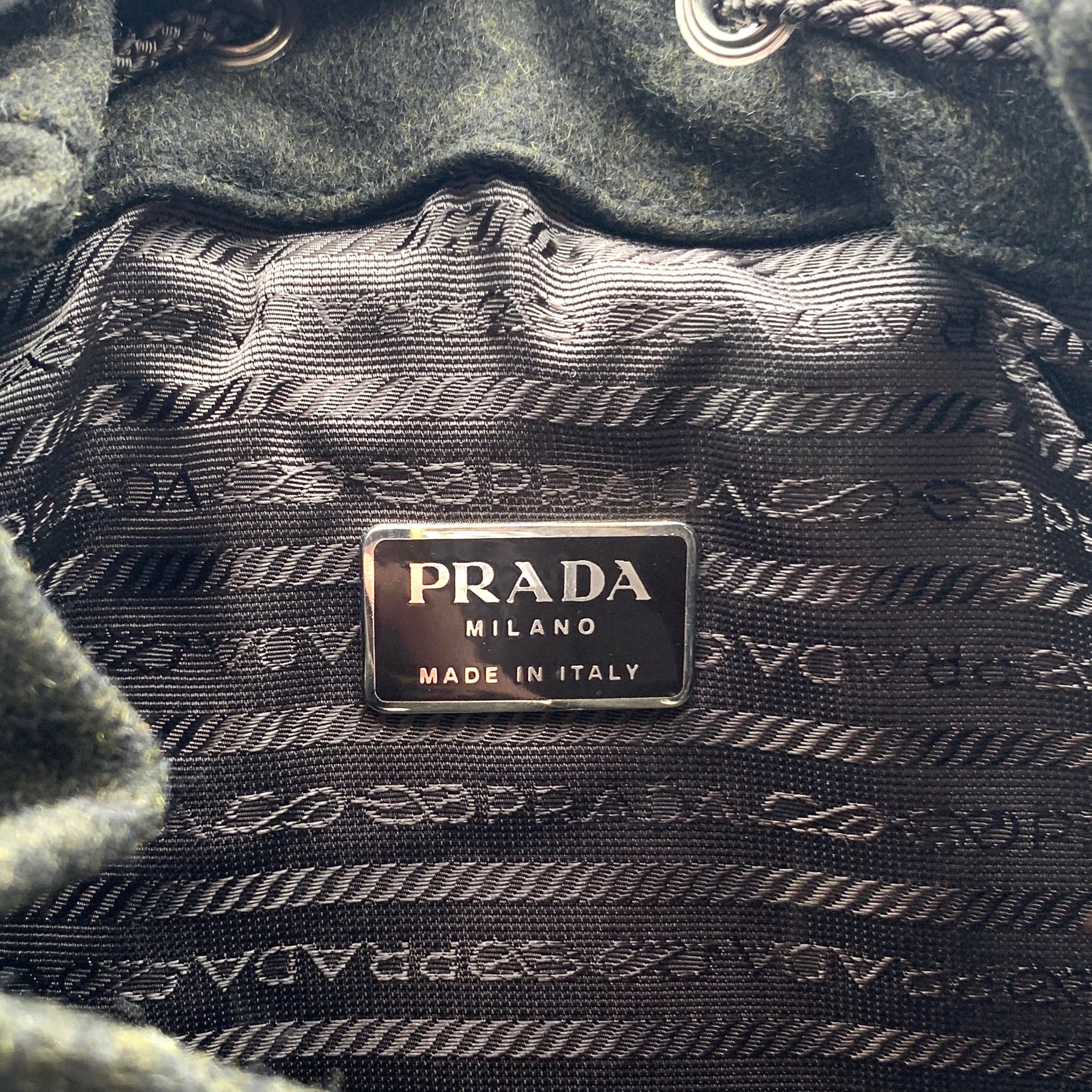 Prada Boiled Wool Backpack Backpacks