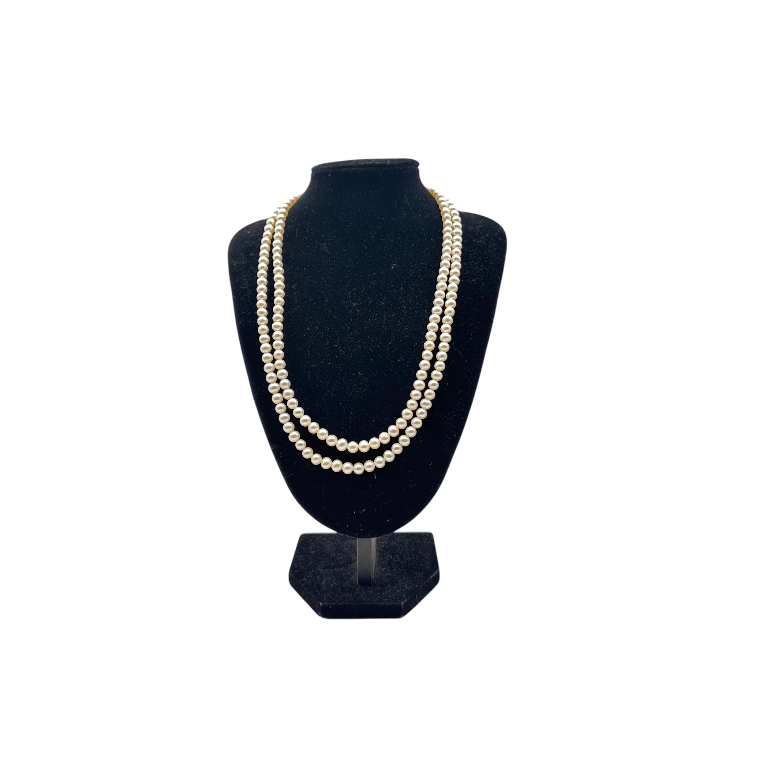Freshwater Pearl Flower Silver Clasp Necklaces