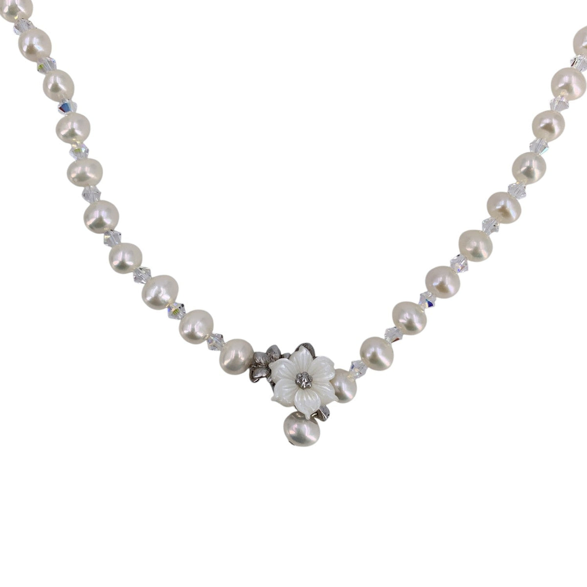 Verite Crystal Flower Clasp Necklaces