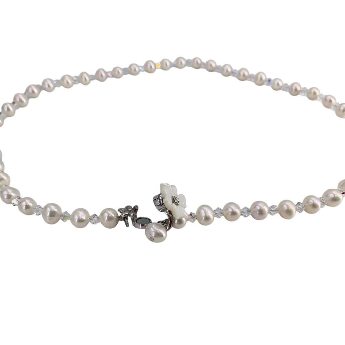 Verite Crystal Flower Clasp Necklaces