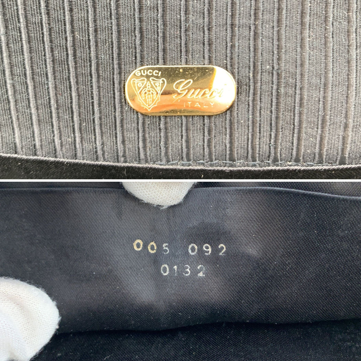 Gucci Ribbed Fabric Evening Shoulder Bags