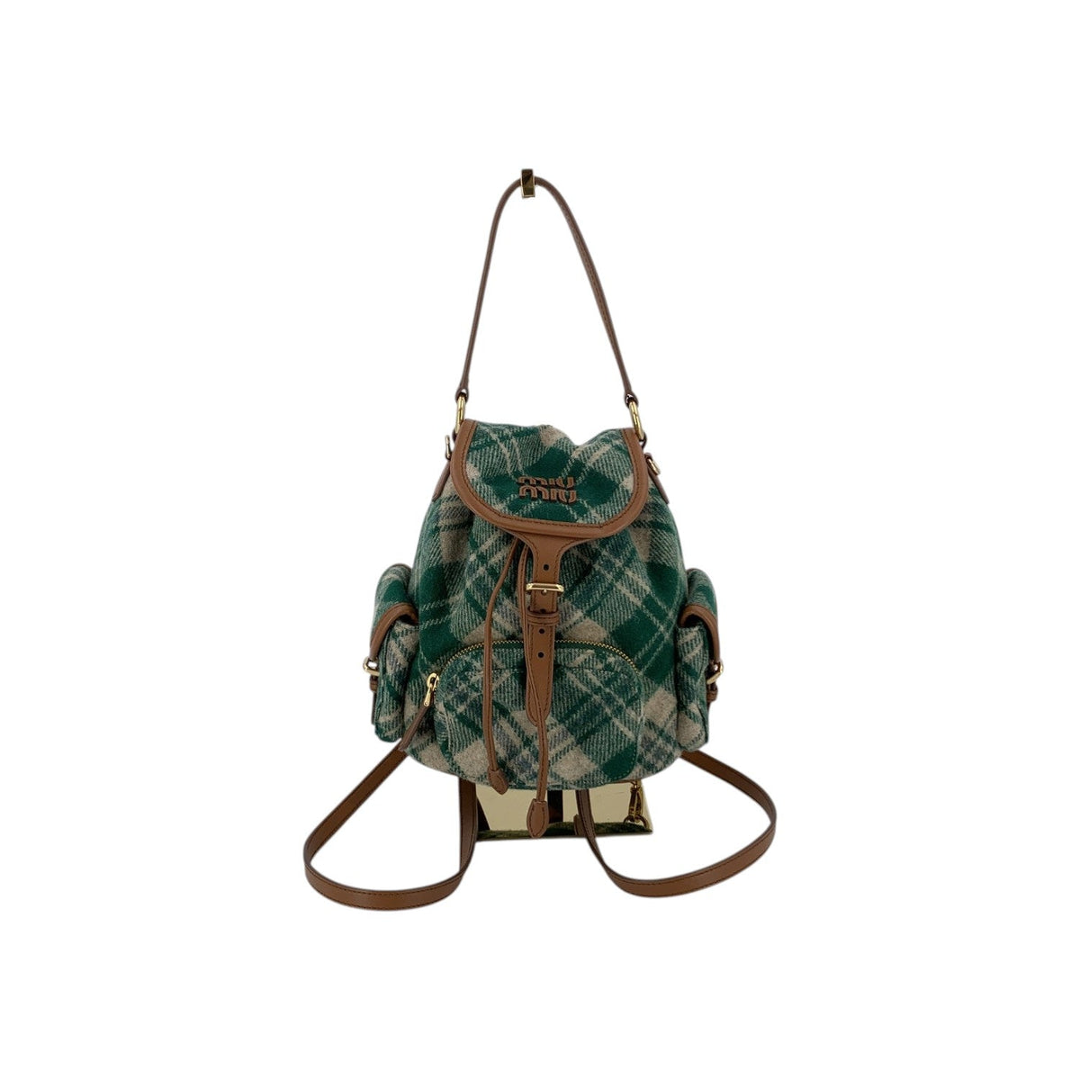 Miu Miu Tweed Backpack Backpacks