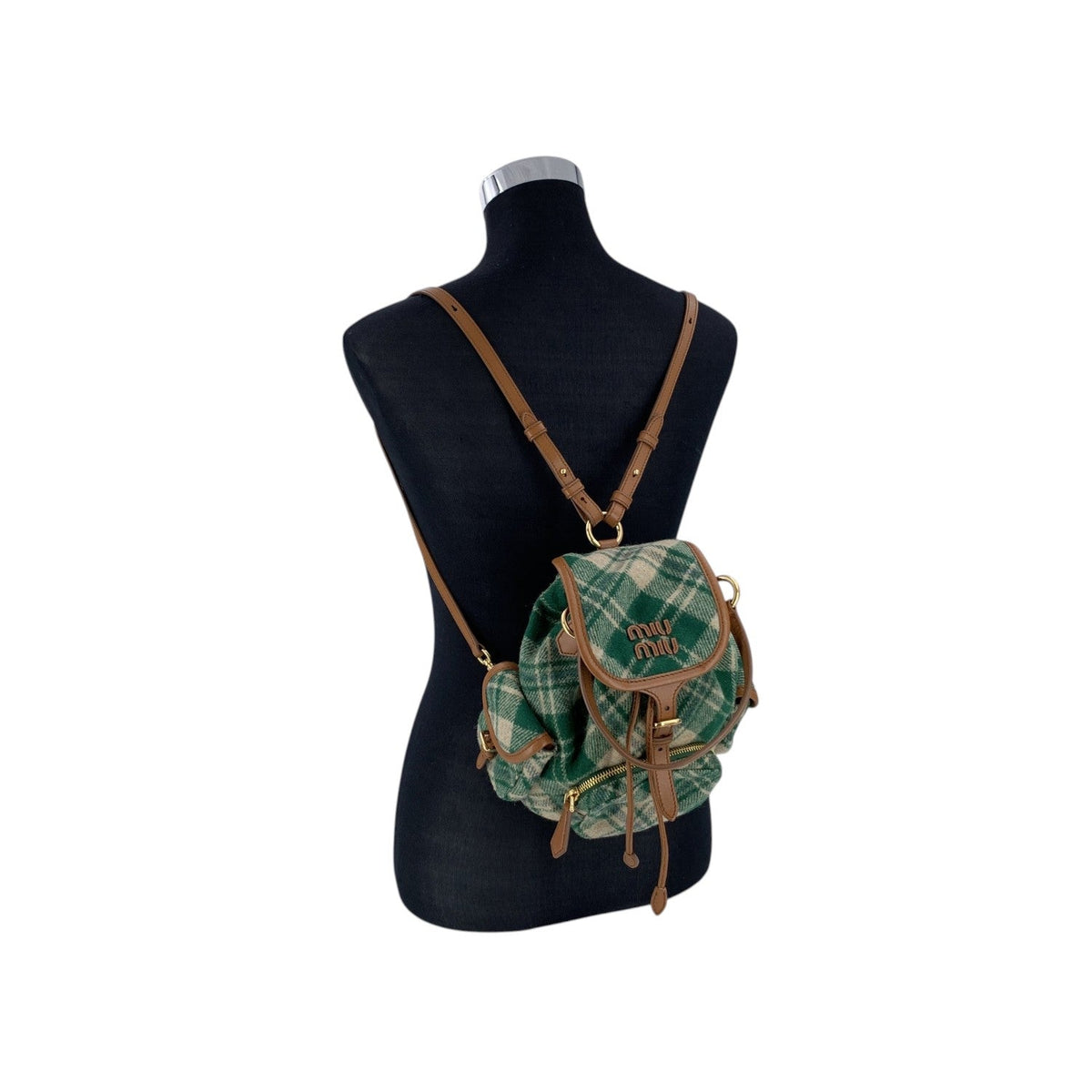 Miu Miu Tweed Backpack Backpacks