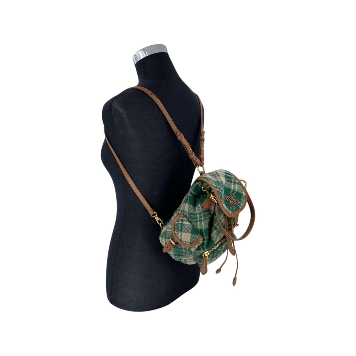 Miu Miu Tweed Backpack Backpacks