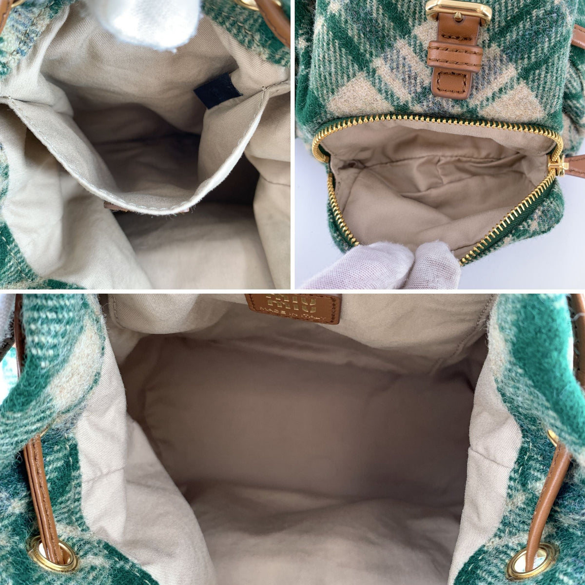 Miu Miu Tweed Backpack Backpacks