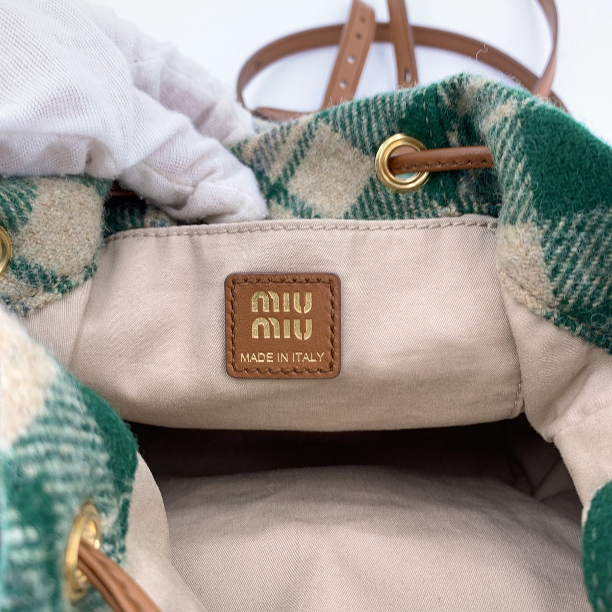 Miu Miu Tweed Backpack Backpacks