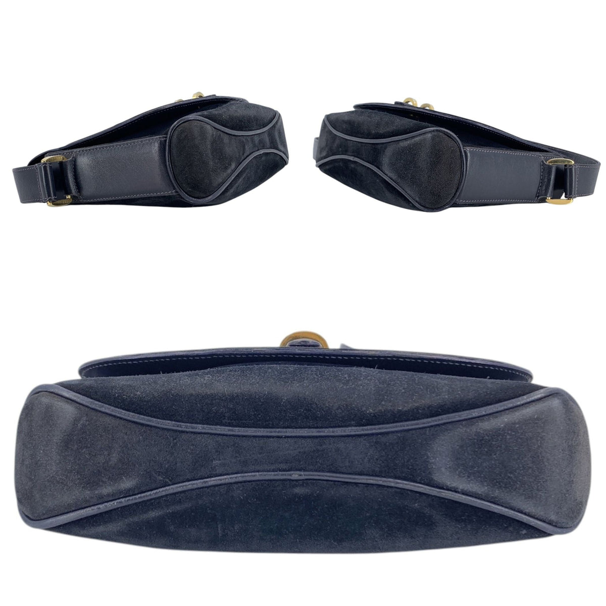 Gucci Navy Suede Shoulder Bag Shoulder Bags