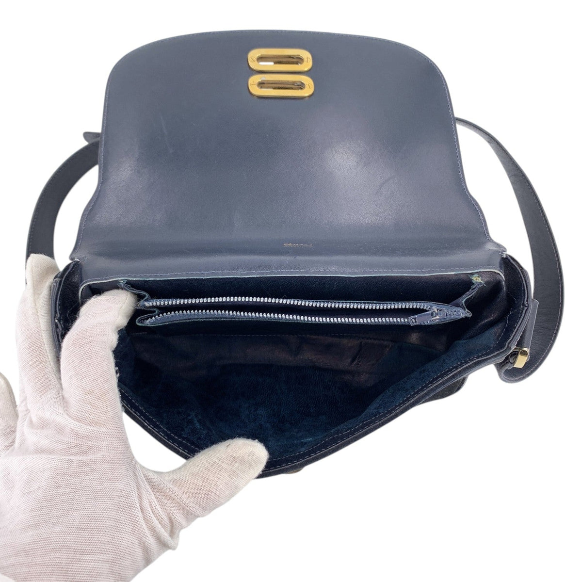 Gucci Navy Suede Shoulder Bag Shoulder Bags